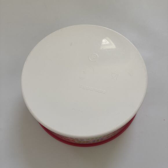 Tupperware 3421A-2 Round Cookie Snack Canister Container All Over PRINT - Picture 4 of 11